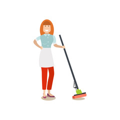 Cleaning people vector illustration in flat style