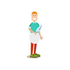 Cleaning people vector illustration in flat style