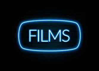 Films  - colorful Neon Sign on brickwall