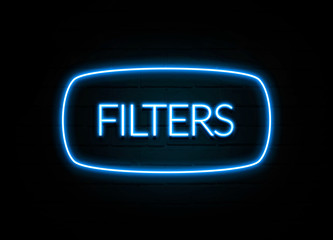 Filters  - colorful Neon Sign on brickwall