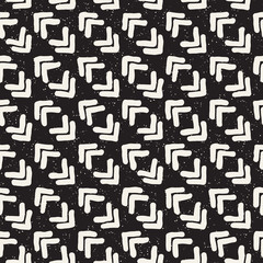 Seamless pattern with hand drawn lines. Abstract background with freehand brush strokes. Black and white texture. Ornament for wrapping paper.