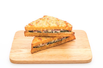 baked spinach and ham sandwich with sauce