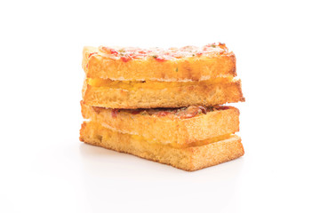 croque monsieur bacon ans egg sandwich with sauce