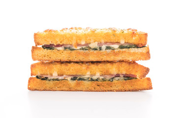 baked spinach and ham sandwich with sauce