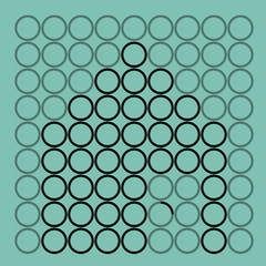 Abstract concept of an house using circles. Vector illustration.