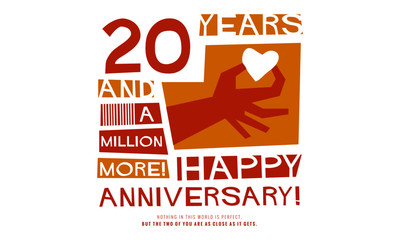 20 Years and a Million More Happy Anniversary (Vector Illustration Concept Design)