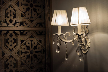 wall lamps in the hotel