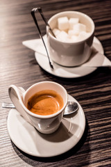 cup of coffee in the cafe