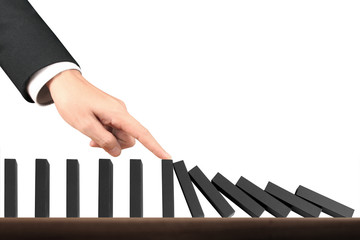 Hand Stopping domino concept