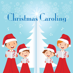 Family Christmas Caroling. Family choir. 