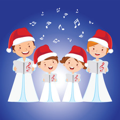 Fototapeta premium Family Christmas carols. Family choir