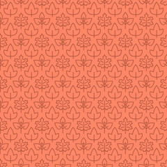 Thin line leaves seamles pattern design