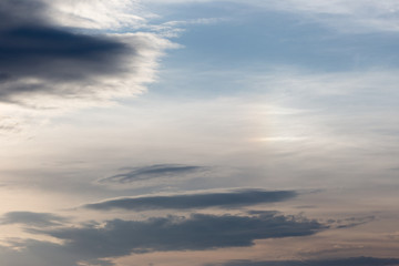 Close view of some colorful clouds at sunset