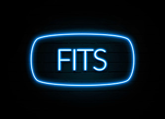 Fits  - colorful Neon Sign on brickwall