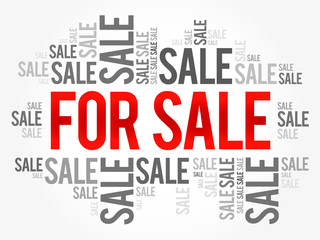 FOR SALE words cloud, business concept background