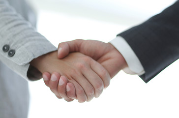 Business people shaking hands isolated on white background