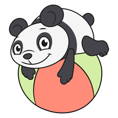 Little panda playing ball 2