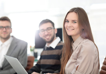 business woman on the background of colleagues