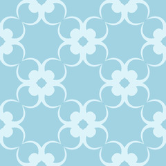 Seamless blue and white pattern with wallpaper ornaments
