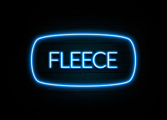 Fleece  - colorful Neon Sign on brickwall