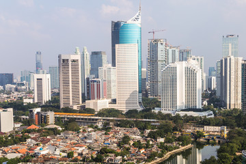 Modern skyscrapers in the heart of Jakarta business district