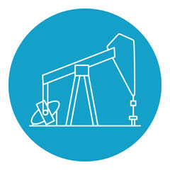 Oil rig icon in thin line style