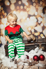 Frettchen mit dem Weihnachtswichtel