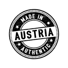 made in austria authentic circle rubber stamp icon