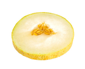 slice of sweet melon isolated on white