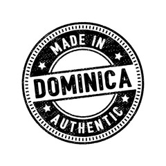 made in dominica authentic circle rubber stamp icon