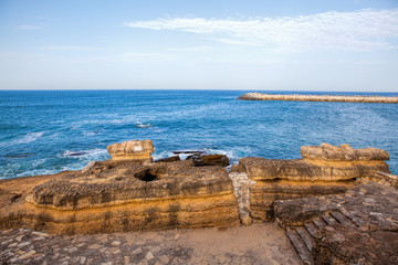 Portuguese Atlantic coast. Beach and rocks of Ericeira