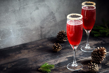 Mimosa cocktail for Christmas