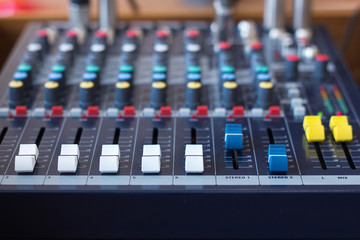 Background of sound mixer control panel /