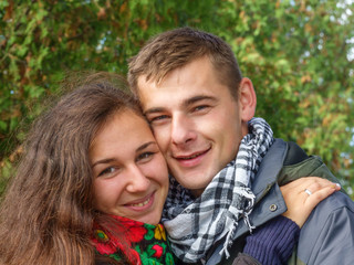 Fototapeta premium Young loving guy and girl