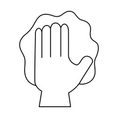 hand wiping with glove