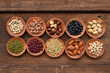 collection of different legumes for background