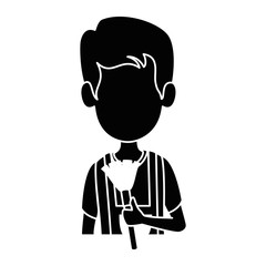 man with powder brush