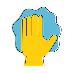 Fototapeta premium hand wiping with glove