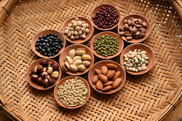 collection of different legumes for background