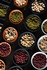 collection of different legumes for background