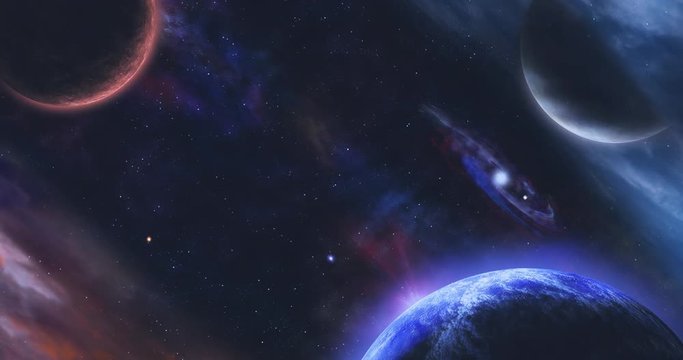 The universe, space, stars, nebulae, planets.