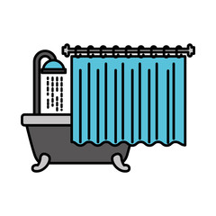 bathroom bathtub shower water curtain interior