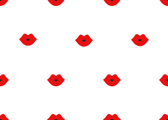 Pattern of cartoon red lips
