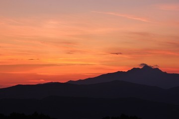 Sunset on Mount Capanne, Elba island, Italy