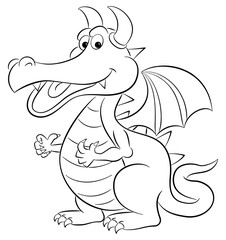 lachender Cartoon Drache 