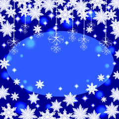 Fototapeta na wymiar blue Christmas background, Christmas frame