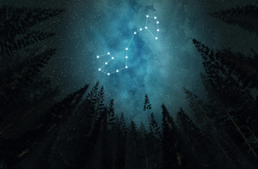 Constellation Scorpio. Night sky. Stars. Horoscope.
