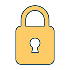 safe padlock isolated icon