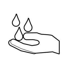 hand with water drop clean hygiene symbol vector illustration