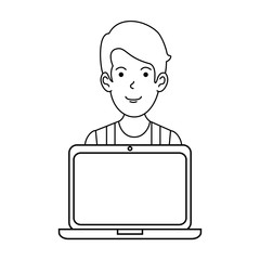 man with laptop avatar